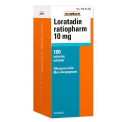 LORATADIN RATIOPHARM tabletti 10 mg 100 fol